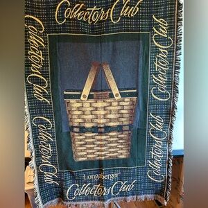 LONGABERGER COLLECTORS CLUB (1999)  100% COTTON USA MADE BASKET BLANKET/THROW
